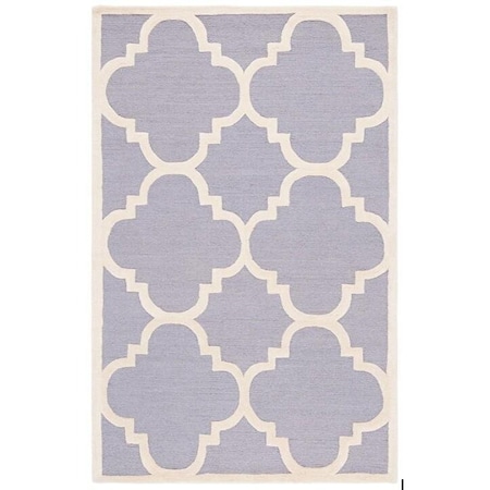 Safavieh Cambridge Hand Tufted Round Rug- Silver - Ivory- 8 x 8 ft. CAM140D-8R